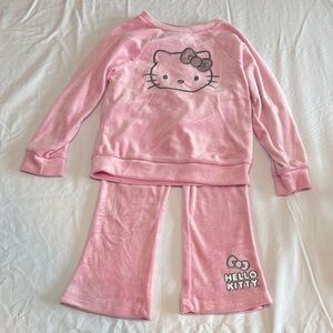 Hello Kitty Pink Plush Girls' Two-Piece Pajama Set